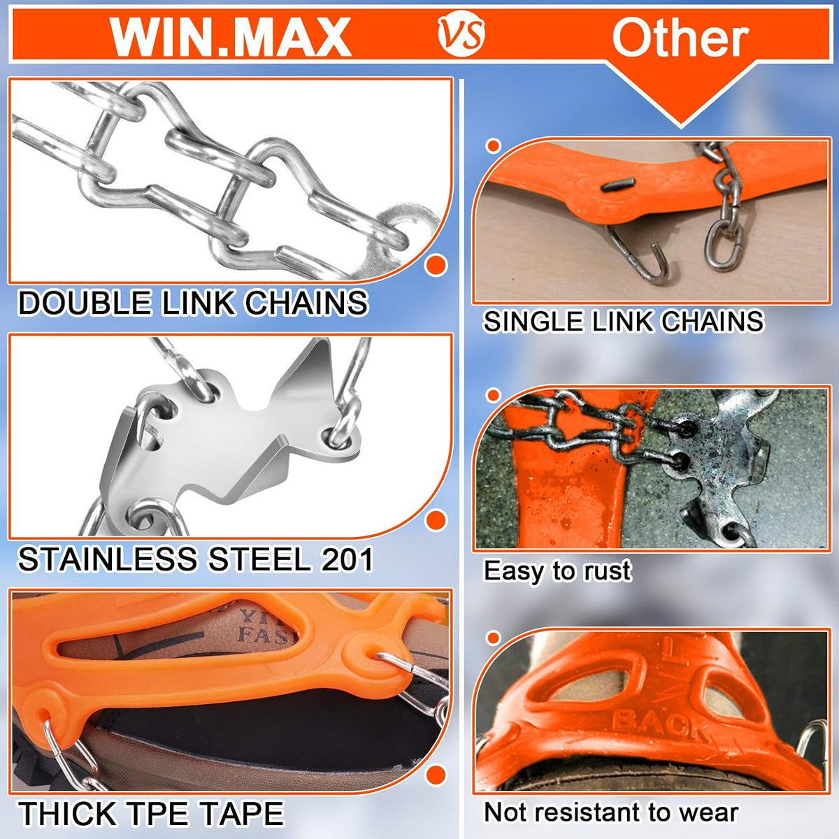 🎉Crampons for Shoes, Traction Cleats Ice Snow Grips with 19 Stainless Steel Spikes