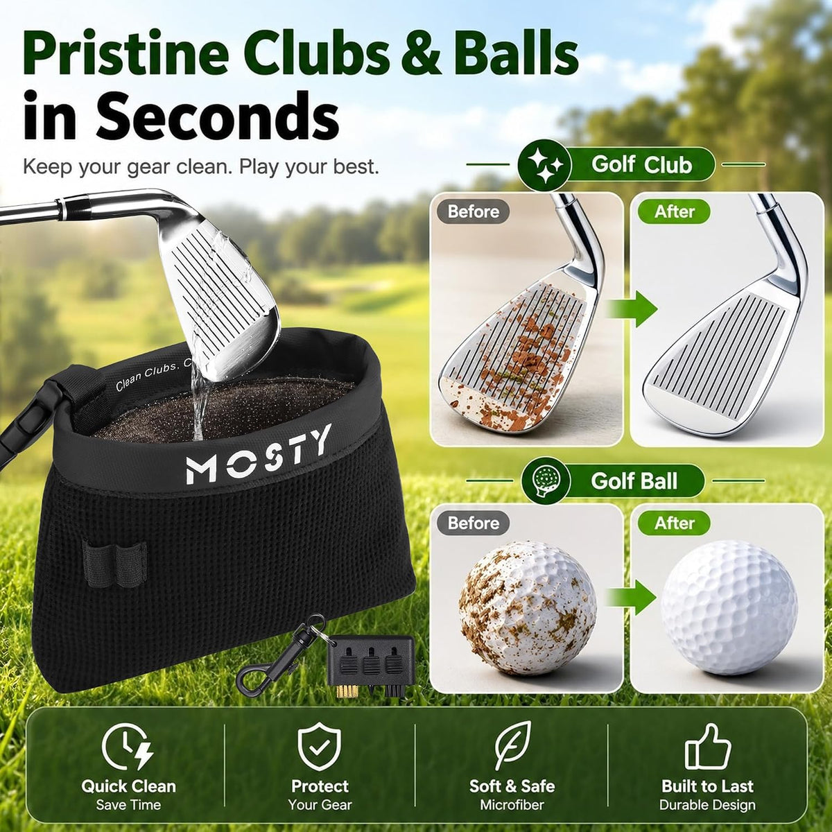 Golf Club & Ball Cleaner Bag