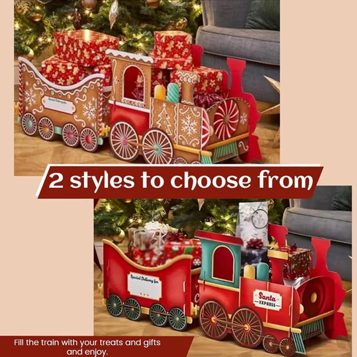 🎀Christmas Train Gift Box – DIY Santa's Gift Train, Deliver Holiday Cheer in Style