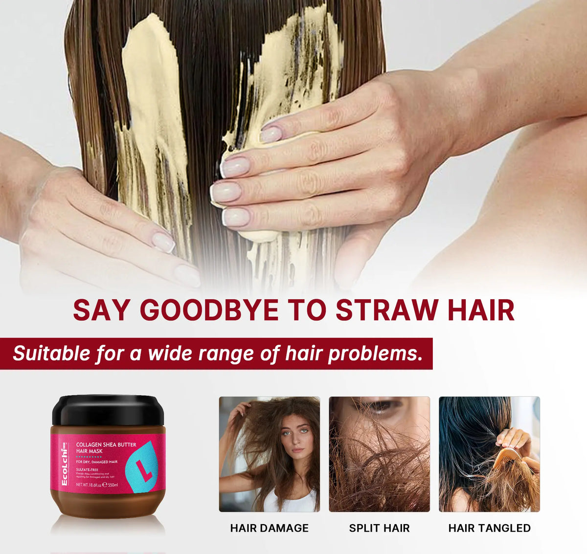 ❤️Deep Repair Collagen + Shea Butter Hair Mask – 550ml