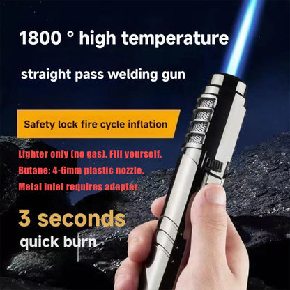 ❤️1800°C Windproof Butane Torch – Powerful Blue Flame