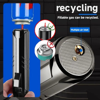 ❤️1800°C Windproof Butane Torch – Powerful Blue Flame