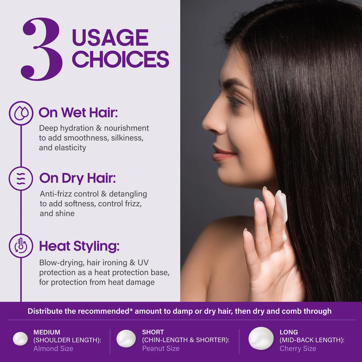 🎀Hydrating Hair Serum – Leave-In Conditioner with Keratin, Biotin, Castor & Rosemary Oils