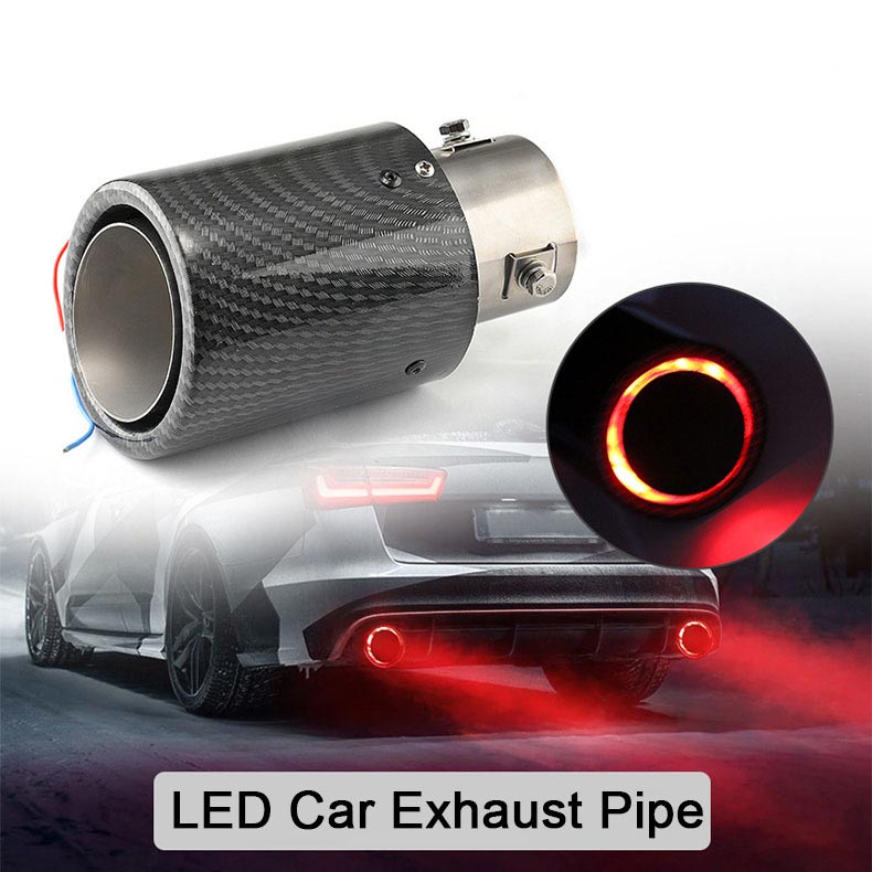❤️Carbon Fiber LED Exhaust Tip – Heat-Resistant Custom Glow