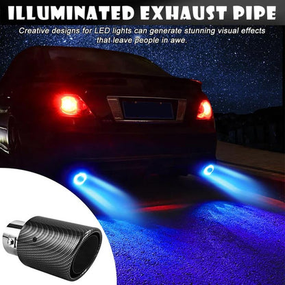 ❤️Carbon Fiber LED Exhaust Tip – Heat-Resistant Custom Glow