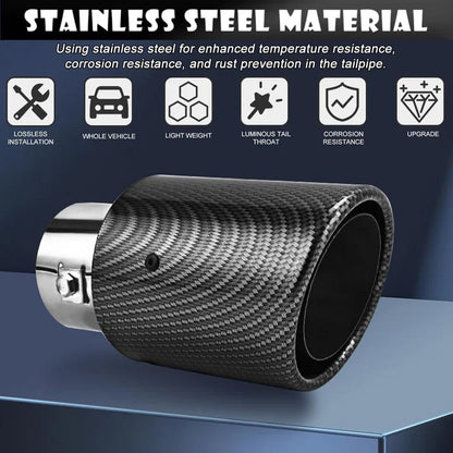 ❤️Carbon Fiber LED Exhaust Tip – Heat-Resistant Custom Glow