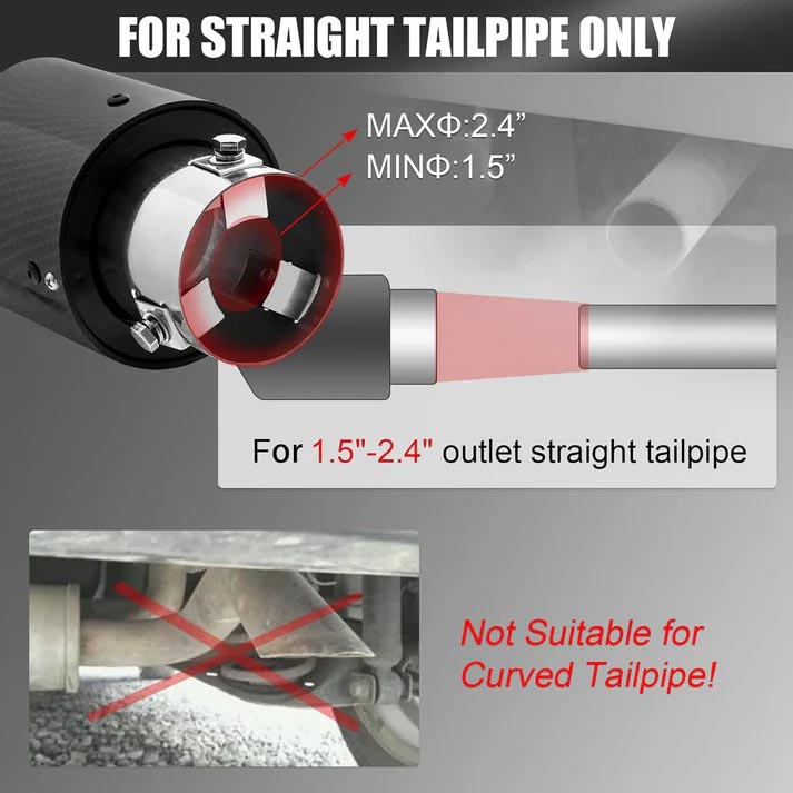 ❤️Carbon Fiber LED Exhaust Tip – Heat-Resistant Custom Glow