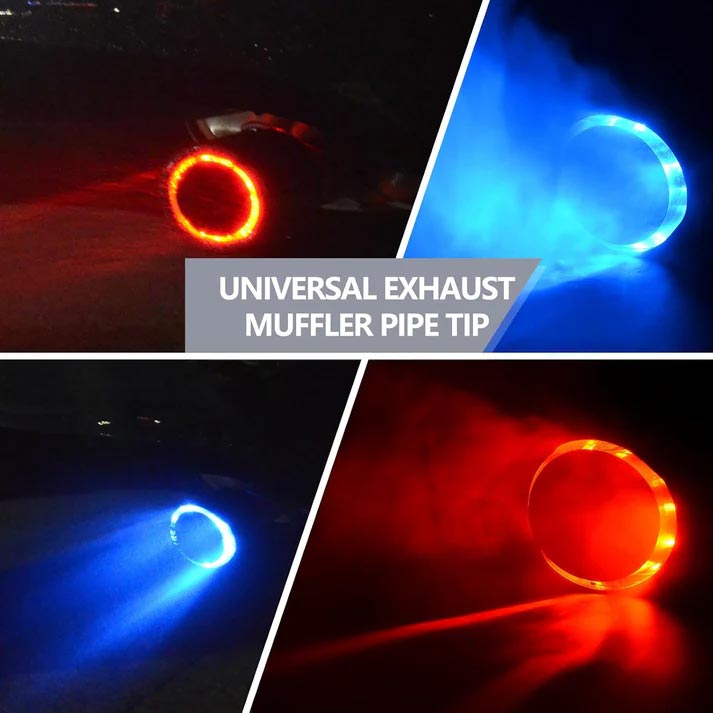 ❤️Carbon Fiber LED Exhaust Tip – Heat-Resistant Custom Glow