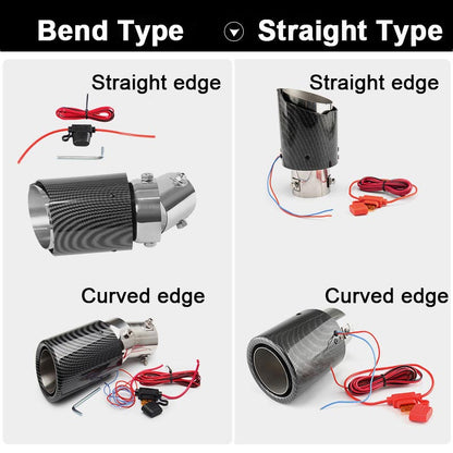 ❤️Carbon Fiber LED Exhaust Tip – Heat-Resistant Custom Glow