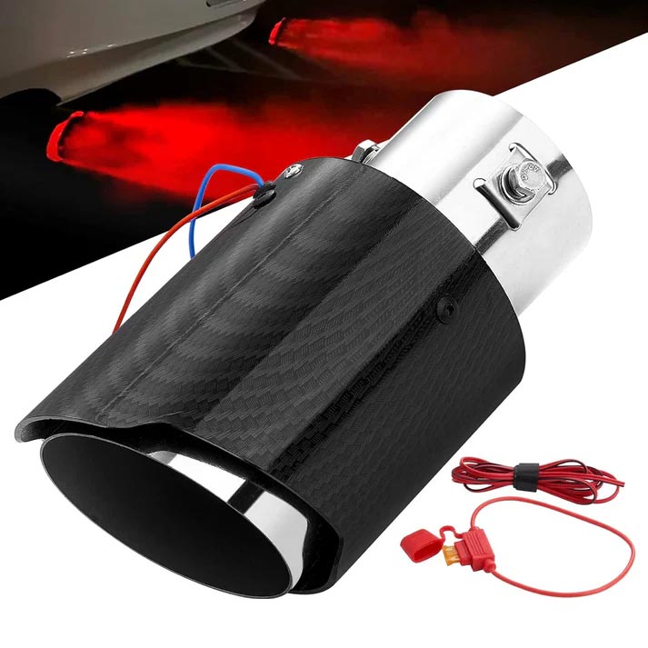 ❤️Carbon Fiber LED Exhaust Tip – Heat-Resistant Custom Glow
