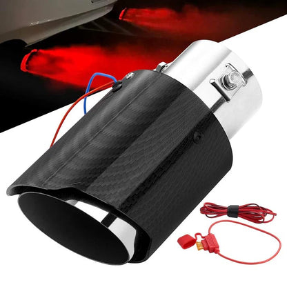 ❤️Carbon Fiber LED Exhaust Tip – Heat-Resistant Custom Glow