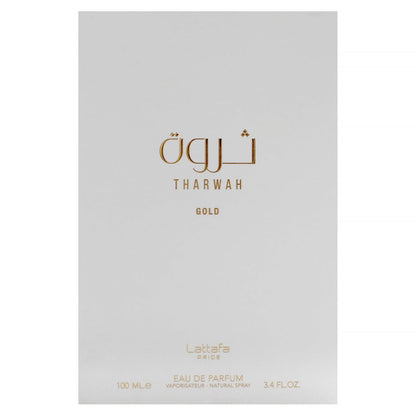 🎉Lattafa Perfumes Tharwah Gold for Unisex Eau de Parfum Spray, 3.4 Ounce