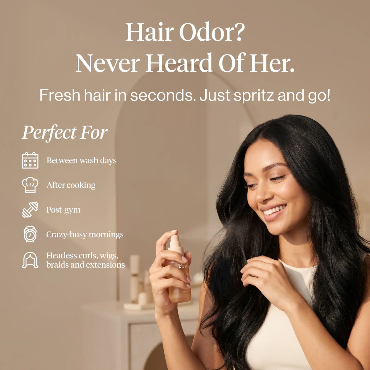 🎉Kitsch Warm Sugar Hair Perfume - Fresh Hair No Wash Spray