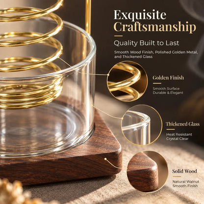 🎀Metal Palo Santo Burner Stand with Glass Ash Tray – Sage Holder for Meditation, Yoga & Spa