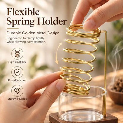 🎀Metal Palo Santo Burner Stand with Glass Ash Tray – Sage Holder for Meditation, Yoga & Spa