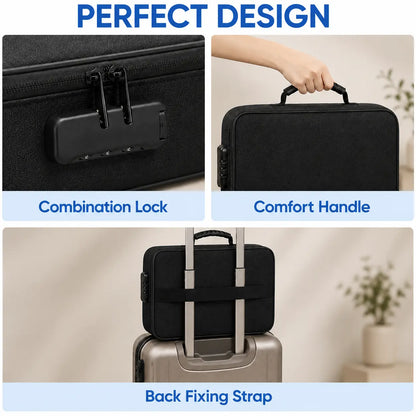 🎀5200°F Fireproof Document Bag with Lock – Silicone-Coated 3-Layer Water-Resistant File Organizer