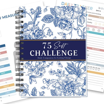🎀75 Soft Challenge Journal for Women – A5 Spiral 75-Day Habit Tracker Planner