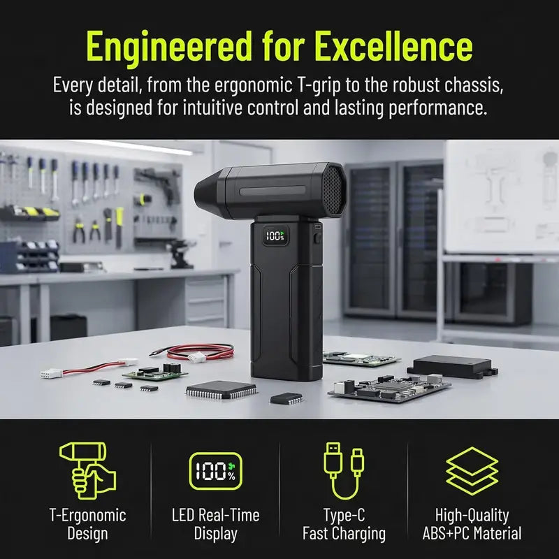 ❤️6-Speed Turbo Cordless Air Duster – Powerful Cleaning Anywhere