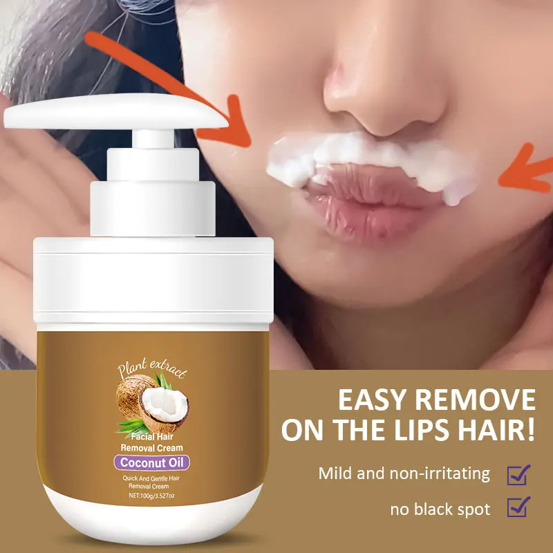 🎀Facial Hair Removal Cream – Coconut Oil & Plant Extracts