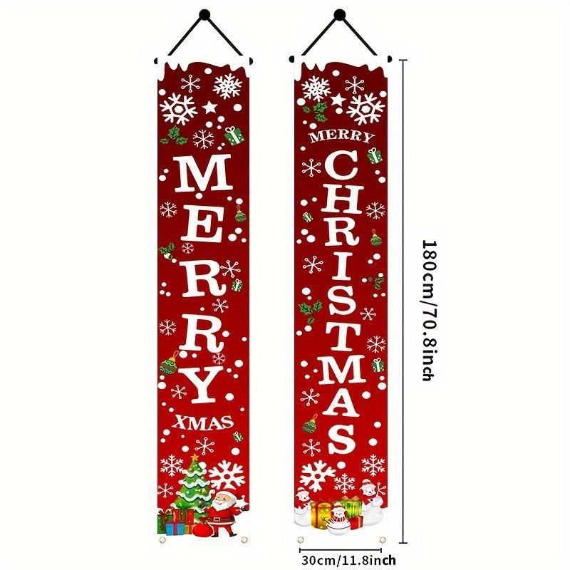 🎀1 Pair of Merry Christmas Banner Signs – Front Porch Door Banner Decorations