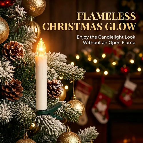 🎀LED Flameless Candle Clip Lights with Remote – 10/20 Pack Battery Operated