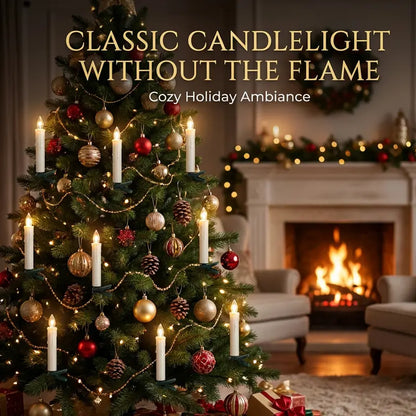 🎀LED Flameless Candle Clip Lights with Remote – 10/20 Pack Battery Operated