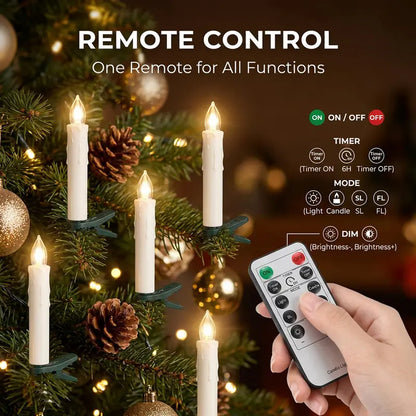 🎀LED Flameless Candle Clip Lights with Remote – 10/20 Pack Battery Operated