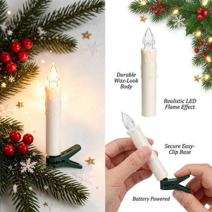 🎀LED Flameless Candle Clip Lights with Remote – 10/20 Pack Battery Operated