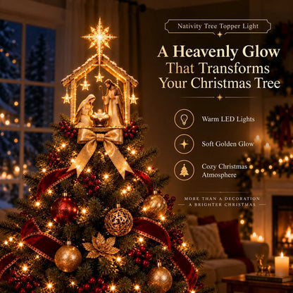 🎉🌟Bethlehem Star™ Nativity Tree Topper Light