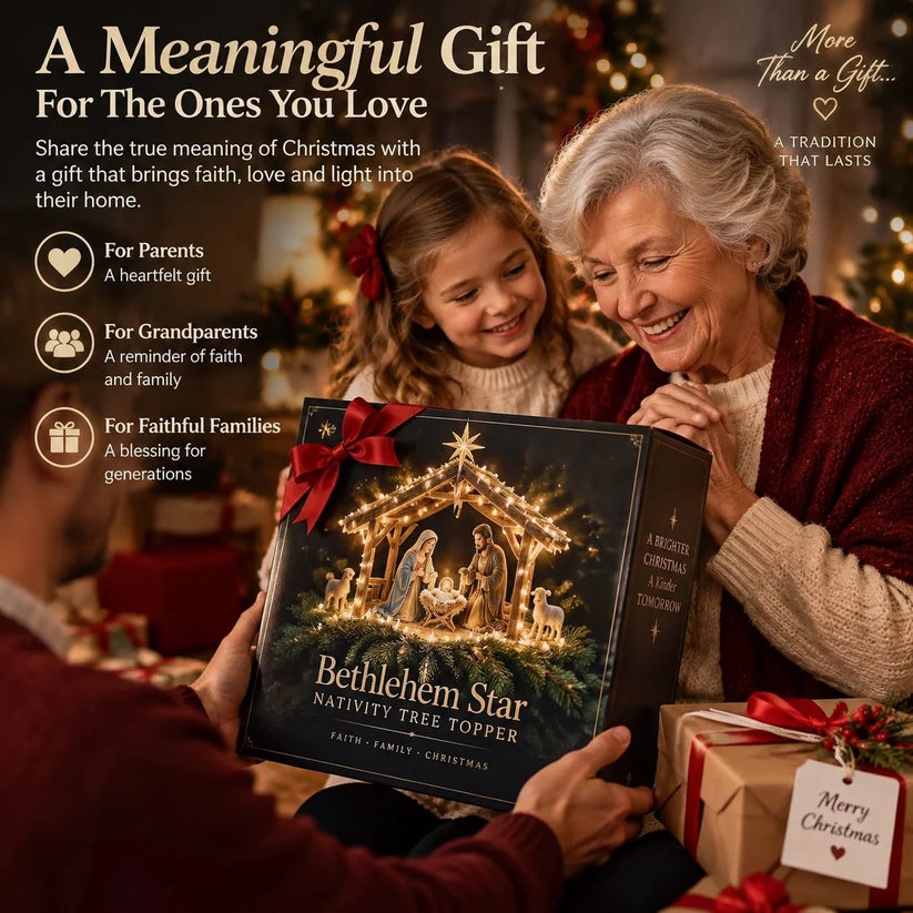 🎉🌟Bethlehem Star™ Nativity Tree Topper Light