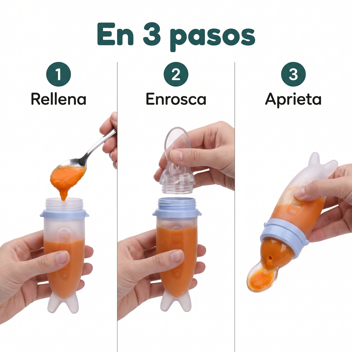 ❤️ 2-in-1 Baby Food Feeder – Easy Squeeze Spoon & Fruit Feeder