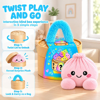 🎉Plush Stuffed Dumpling Squishies, 5.9in Big Rainbow Squid