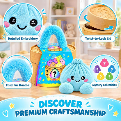 🎉Plush Stuffed Dumpling Squishies, 5.9in Big Rainbow Squid