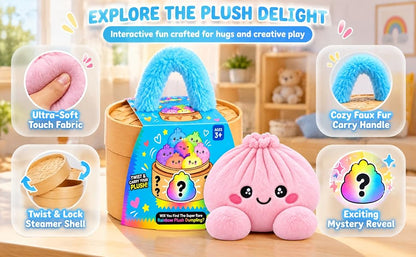 🎉Plush Stuffed Dumpling Squishies, 5.9in Big Rainbow Squid