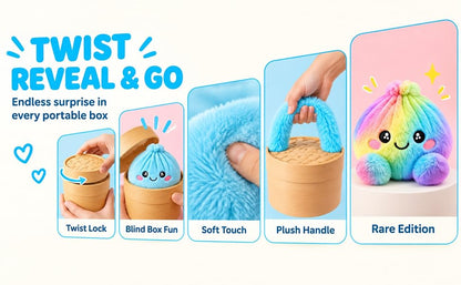 🎉Plush Stuffed Dumpling Squishies, 5.9in Big Rainbow Squid