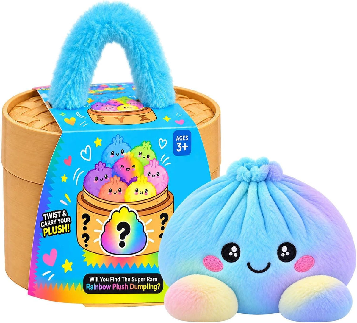 🎉Plush Stuffed Dumpling Squishies, 5.9in Big Rainbow Squid