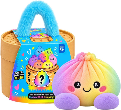 🎉Plush Stuffed Dumpling Squishies, 5.9in Big Rainbow Squid