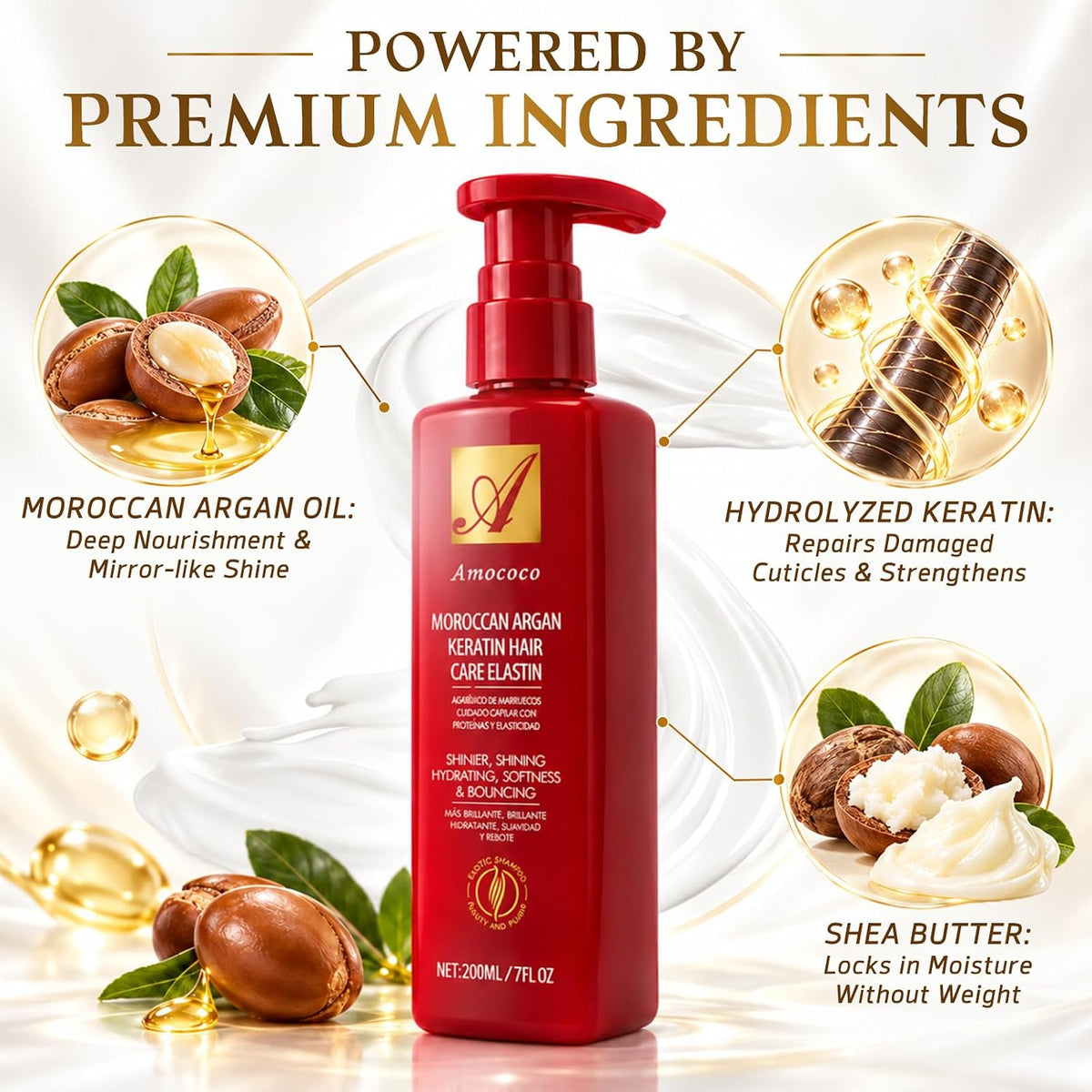 🎉Argan Oil & Keratin Curl Defining Cream-7 fl oz
