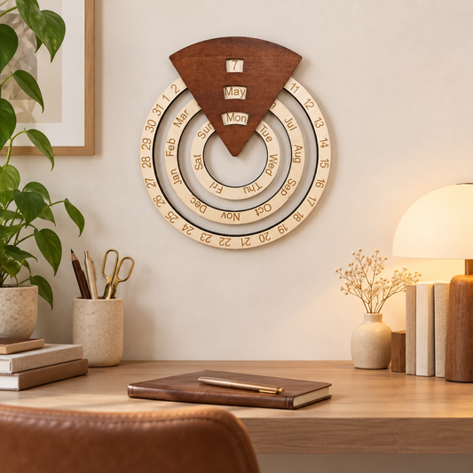 🎀Vintage Wooden Perpetual Calendar – Timeless Desk Decor