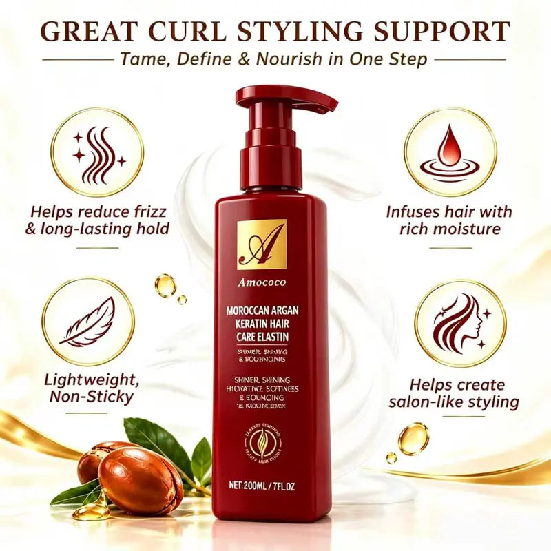 🎀Curl Defining Cream – Argan Oil & Avocado Leave-In Hair Cream