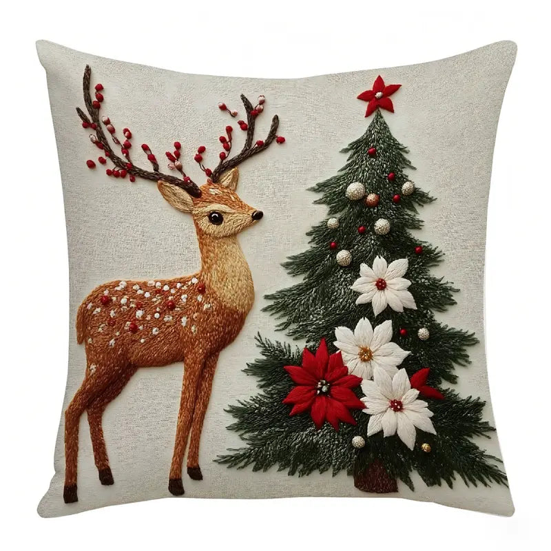 🎀Christmas Throw Pillow Covers – 4-Piece Short Plush Set, 45 × 45 cm