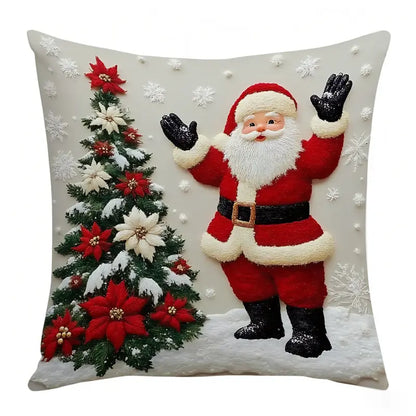 🎀Christmas Throw Pillow Covers – 4-Piece Short Plush Set, 45 × 45 cm