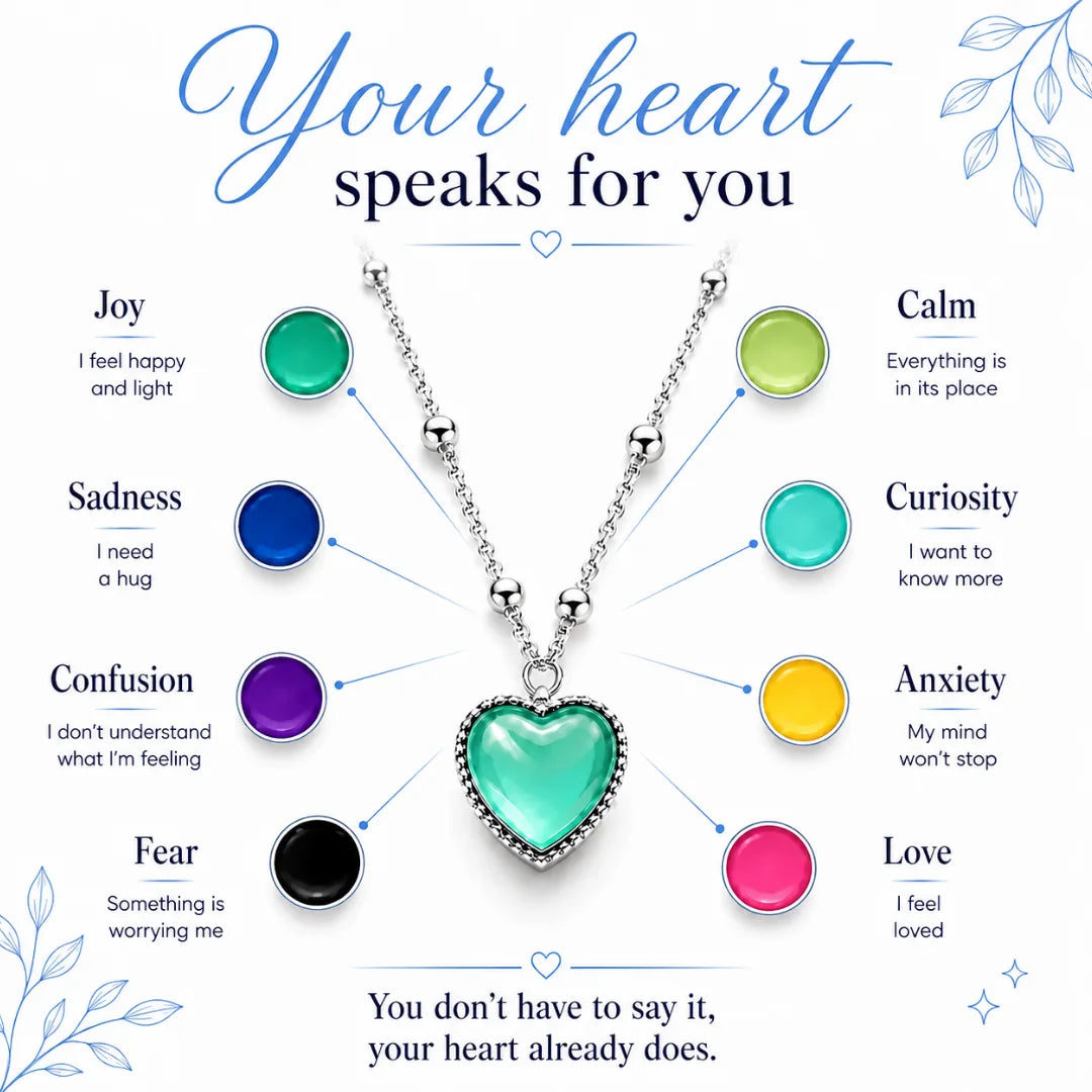 🎀Aura Color Heart Necklace – Temperature-Activated Color-Changing Jewelry