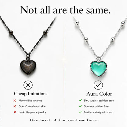 🎀Aura Color Heart Necklace – Temperature-Activated Color-Changing Jewelry