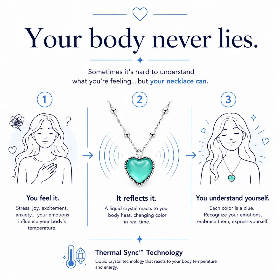 🎀Aura Color Heart Necklace – Temperature-Activated Color-Changing Jewelry