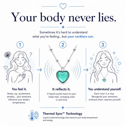 🎀Aura Color Heart Necklace – Temperature-Activated Color-Changing Jewelry