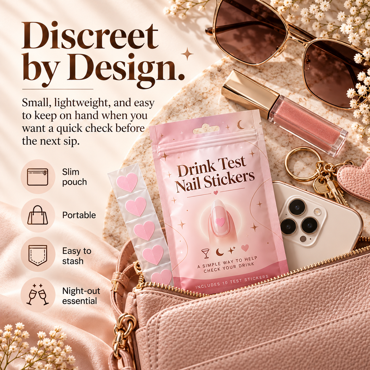 ❤️Drink Check Nail Stickers (20 Pack)