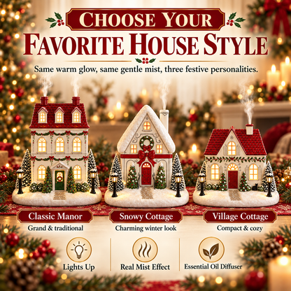 ❤️Christmas House Aroma Diffuser with Lights & Chimney Mist