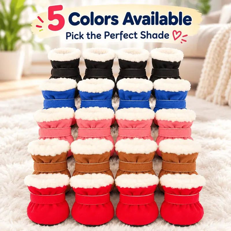 🎉Soft Velvet Puppy Booties, Warm Non-Slip Paw Covers for Small Dogs