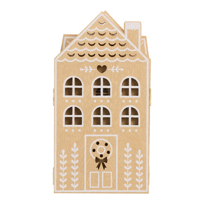 🎀Laser Cut Wood Gingerbread House Panel Decor – Foldable Christmas Village